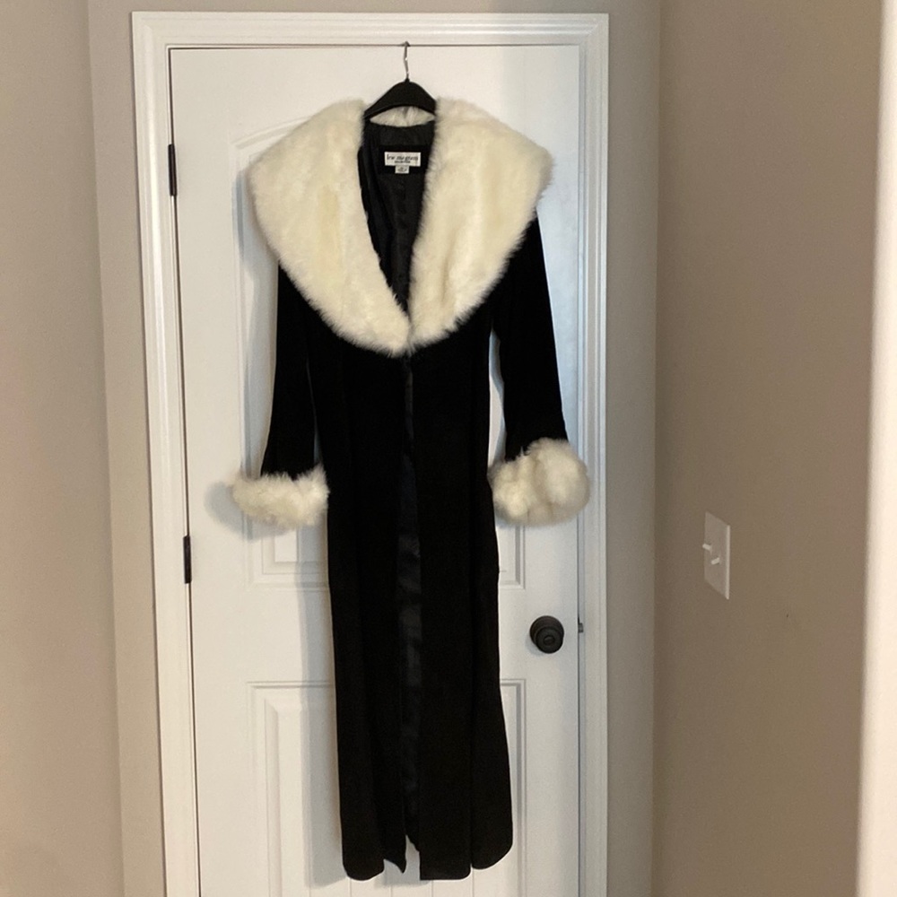Faux suede with faux fur trim